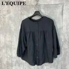 L'EQUIPE ノーカラー ブラウス 40