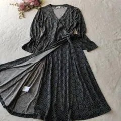 【LAURA ASHLEY】カシュクールワンピース 膝丈 リボン 花柄 7
