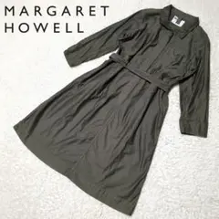 美品!MARGARET HOWELL ロングシャツワンピース ベルト付き M