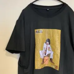 ビックフロントプリント　ブラックTシャツ　黒　XXXL　ビックサイズ　ゆるダボ
