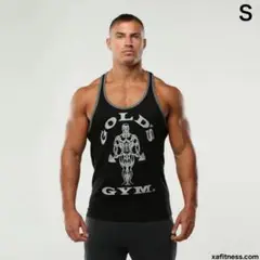 ゴールドジム　タンクトップ　リンガータンク　ブラック　Sサイズ