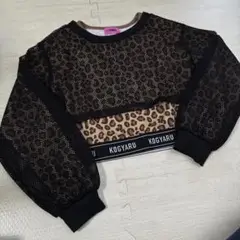 KOGYARU レオパード柄 クロップドTシャツ