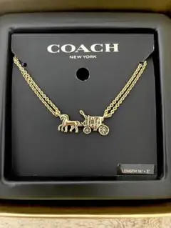 COACH コーチ ダブルチェーン 馬車 ネックレス