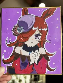 ウマ娘プリティーダービー　ライスシャワー　イラスト　ファンアート　色紙　手書き