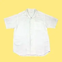 00s Perry Ellis コットンガーゼ 半袖 オープンカラーシャツ L