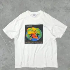 【アートT】90sHanes BEEFY-T GIS地図プリントTシャツXL白