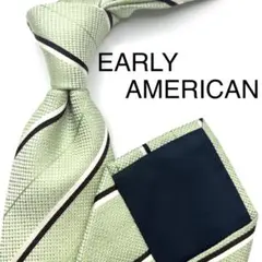 【美品】EARLY AMERICAN ネクタイ ストライプ グリーン ブラック