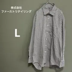 【美品】UNIQLOまたはGU 長袖シャツ　ギンガムチェック　黒白　L
