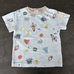 hakka kids宇宙柄 水色 Tシャツ キッズ　トップス