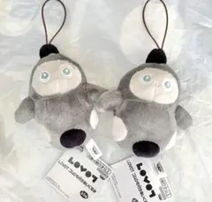 LOVOT ゴムひも付きぬいぐるみ　グレー　2個セット