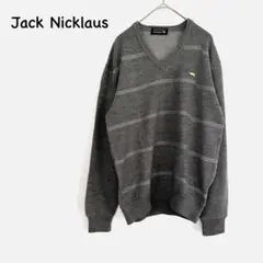 Jack Nicklaus メンズVネック ニット ウール グレー M