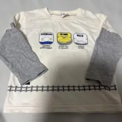 難あり　新幹線イラスト長袖Tシャツ 95cm以下