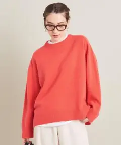 11/10迄出品 ウールカシミヤ アクアラグランクルーネックニットプルオーバー