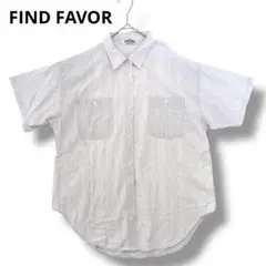 FIND FAVOR 半袖シャツ ホワイト　メンズ　白　ワークシャツ　ワイシャツ