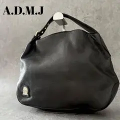 【未使用級】A.D.M.J ワンショルダーバッグ 肩掛け ゴールド金具 レザー