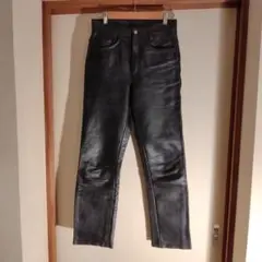 ブラックレザー 牛革パンツ