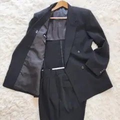 【美品】ミユキ セットアップ ダブル ブラックフォーマル 御幸毛織 高級礼服 黒