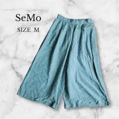 セモ SeMo ガウチョパンツ ウエストゴム 春夏 タック入り 大人カジュアルM