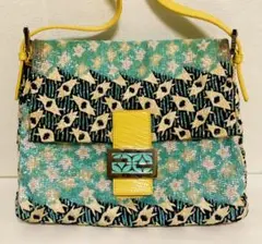 【超レア品】FENDI刺繍ビーズ×リザード革マンマバゲットショルダーバッグ