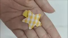 星形チェック柄ヘアクリップ