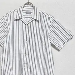 ENCENS 半袖シャツ カットソー オープンカラー ストライプ メンズ L相当