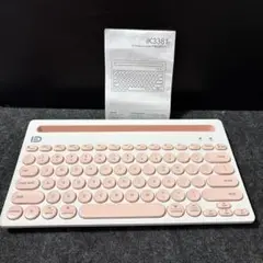 IK3381 ワイヤレスキーボード ピンク スタンド一体型 GECENinov