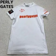 PEARLY GATES　モックネックTシャツ　半袖　ホワイト　オレンジ