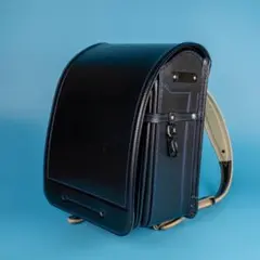 【美品】池田屋ランドセル　黒色に青色ステッチ