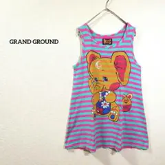 グラグラ　ノースリーブ　チュニック　タンクトップ　ボーダー　ぞうさん