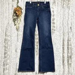 UNIQLOユニクロ　フレアデニム（25）ジーンズ　ブルーローライズa1908N