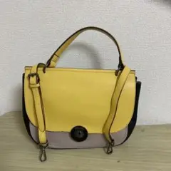 Folli Folli イエロー レザー ショルダーバッグ