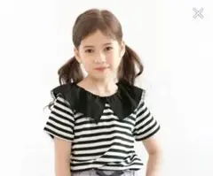 ストライプフリルTシャツ