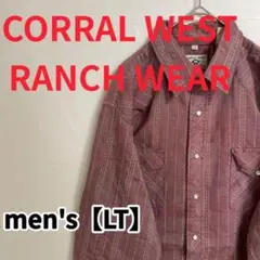 Y419【CORRAL WEST RANCH WEAR】長袖シャツ【LT】ワイン
