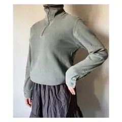 vintage フランス軍 f-1 ハーフジップ ハイネック 緑 カットソー