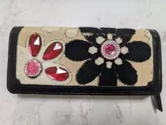 シンクビー！長財布 マーガレット2 ブラック×ピンク