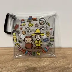 【おさるのジョージ】クリアポーチ カラビナ付き