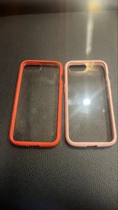 2色スリムフィットiPhone16eケースセット 赤 ピンク