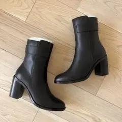 【✨未使用新品✨】Le Talonブラックレザーブーツ ヒール8cm