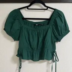 UNIQLO ダークグリーン クロップドトップス