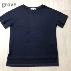 grove グローブ ポリ Tシャツ 無地 ネイビー M