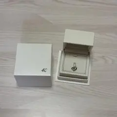 【4℃】シルバー ハート ネックレス ピンク石付き ギフトボックス付き