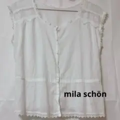 ミラ ショーン mila schön レース付きノースリーブ ブラウス Mサイズ