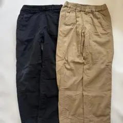 【UNIQLO】裏起毛パンツ2本セット売り　ブラック、ベージュ
