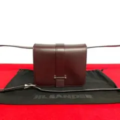極 美品 保存袋 付き ジルサンダー カーフレザー ミニ ショルダーバッグ 茶