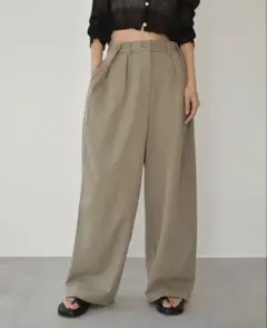 【cizatto】シザット タックワイドパンツ モカ Ｍ
