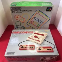 【箱付き】希少 初期型4角ボタンファミコン スーパーファミコン セット