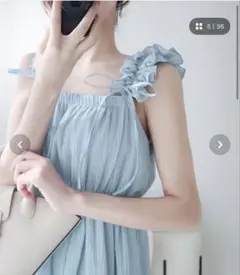 【最終値下げ】mily bilet フリルショルダーキャミワンピース