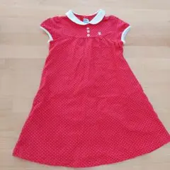 miki house 半袖ドット柄ワンピース 110