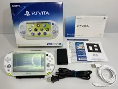 【液晶美品】PS Vita PCH-2000 ライムグリーン ホワイト 本体