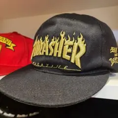 THRASHER×ファイヤーパターン×スナップバックキャップ